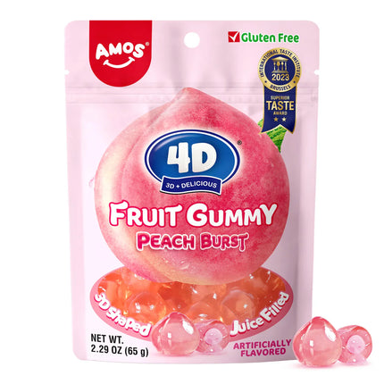 Amos 4D Fruit Gummy Peach 65g