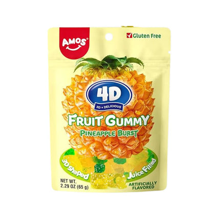 Amos 4D Fruit Gummy Pineapple 65g